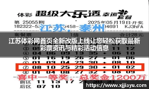 江苏体彩网首页全新改版上线让您轻松获取最新彩票资讯与精彩活动信息
